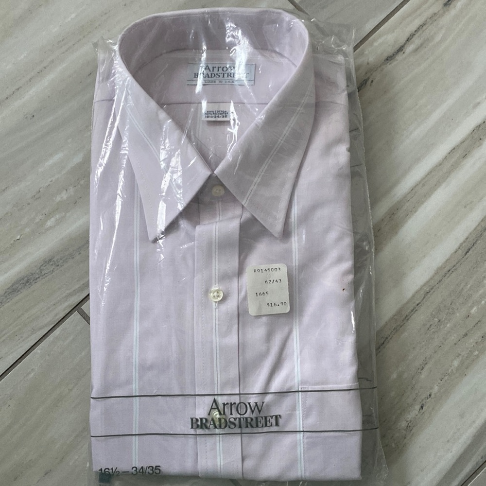 Arrow Bradstreet Mens Dress Shirt - BRAND NEW IN BAG - 16.5 34/35